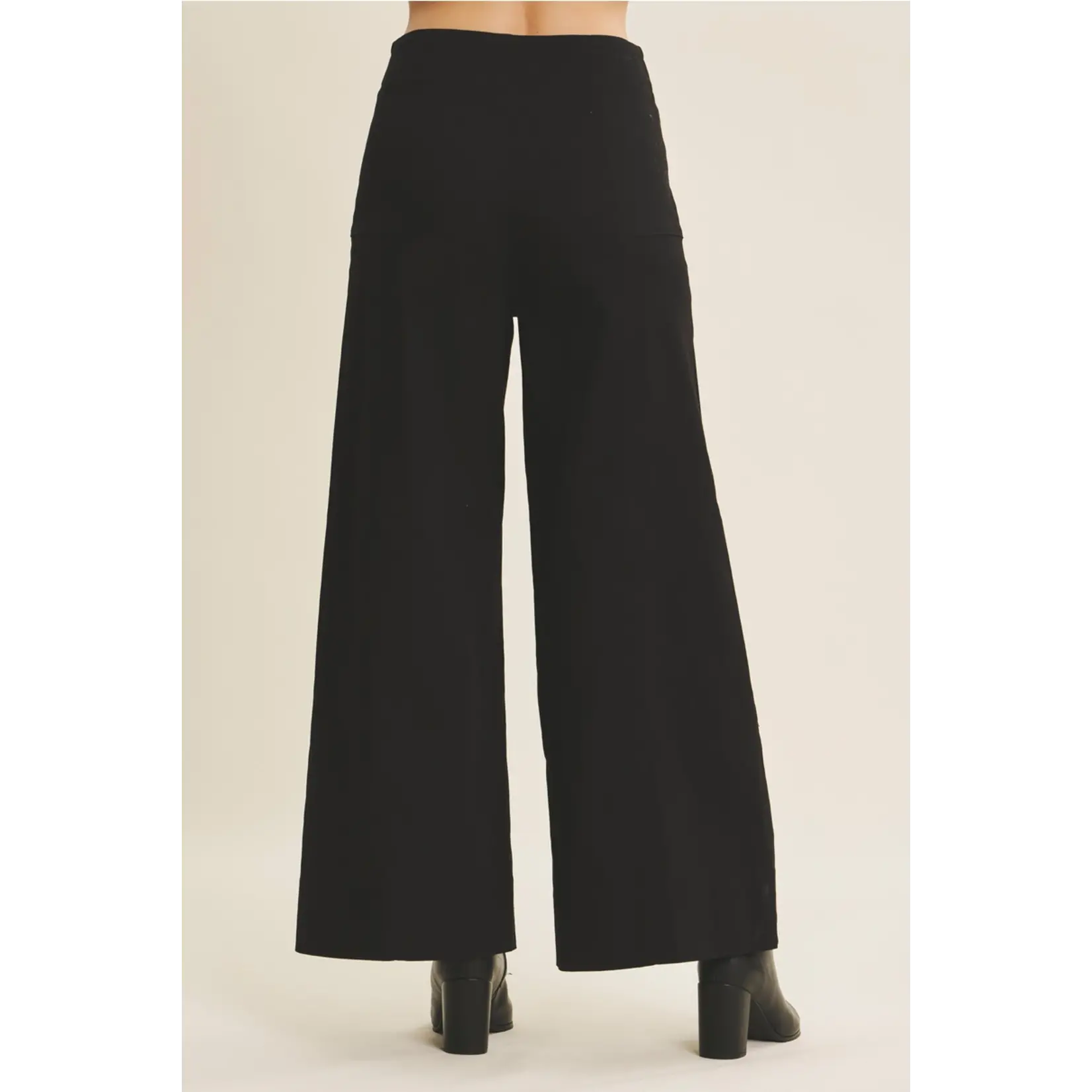 In February Essential Wide-Leg Pants-BLACK