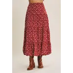 In February Whispers Midi Skirt  BRICK