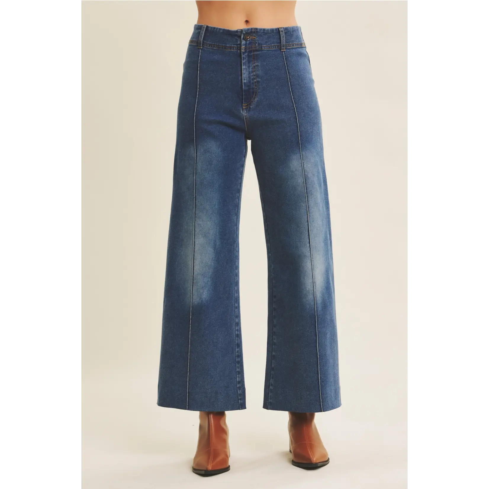 In February Wide-Leg Denim Pants