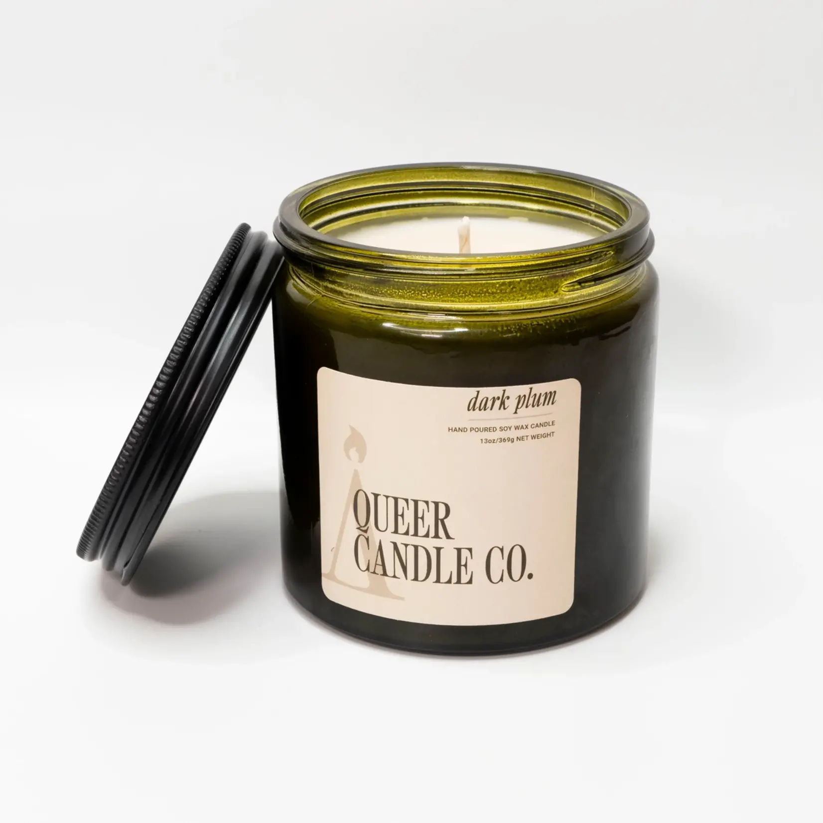 Queer Candle Co Green Jar: Dark Plum