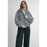 Buttermelon Checker Teddy Jacket-Black