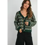 Buttermelon Geometric V-Neck-Dark Green