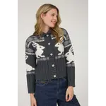 Blu Pepper Bunny Collared Cardigan- CHARCOAL