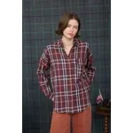 Blu Pepper Plaid Button Down-BURGUNDY