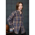 Blu Pepper Plaid Button Down-NAVY