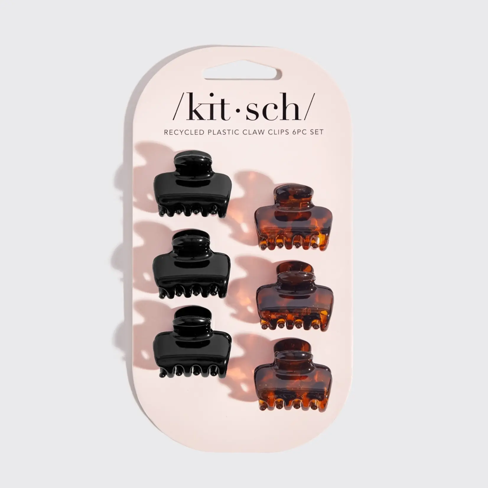 Kitsch Mini Puffy Claw Clips Set- Black/Tort