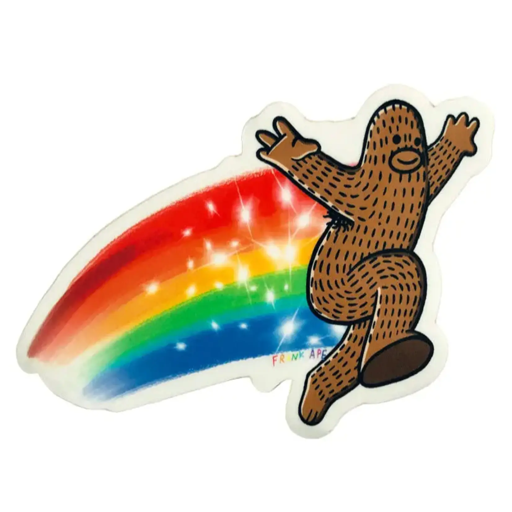 Frank Ape Rainbow Jump - Clear Sticker