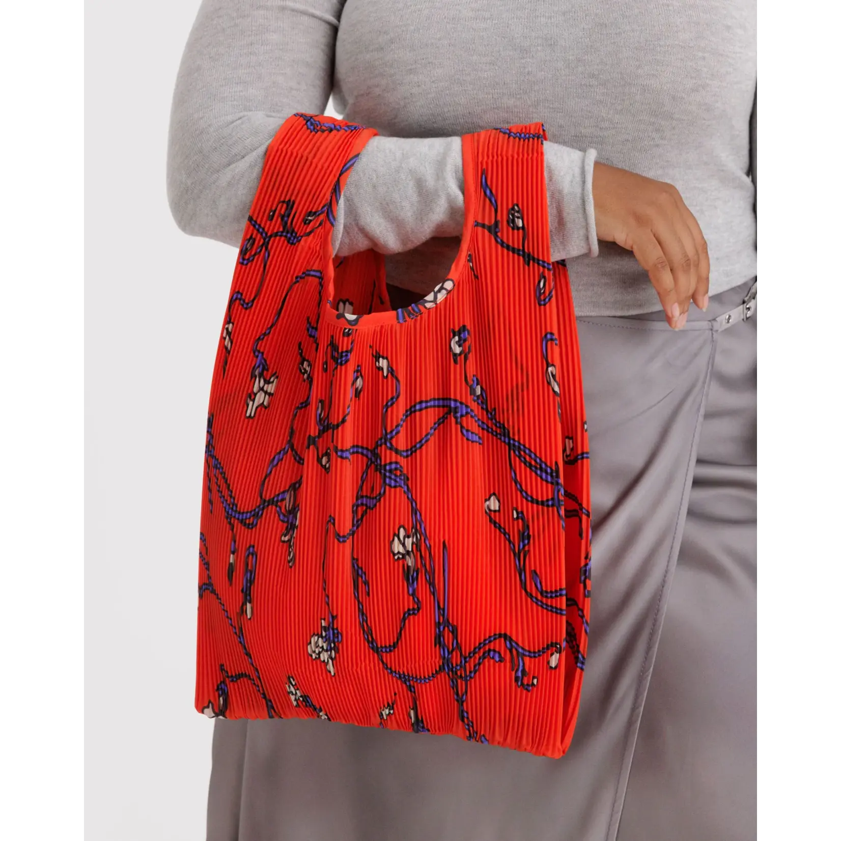 Baggu Pleated Baggu - Red Snapdragon