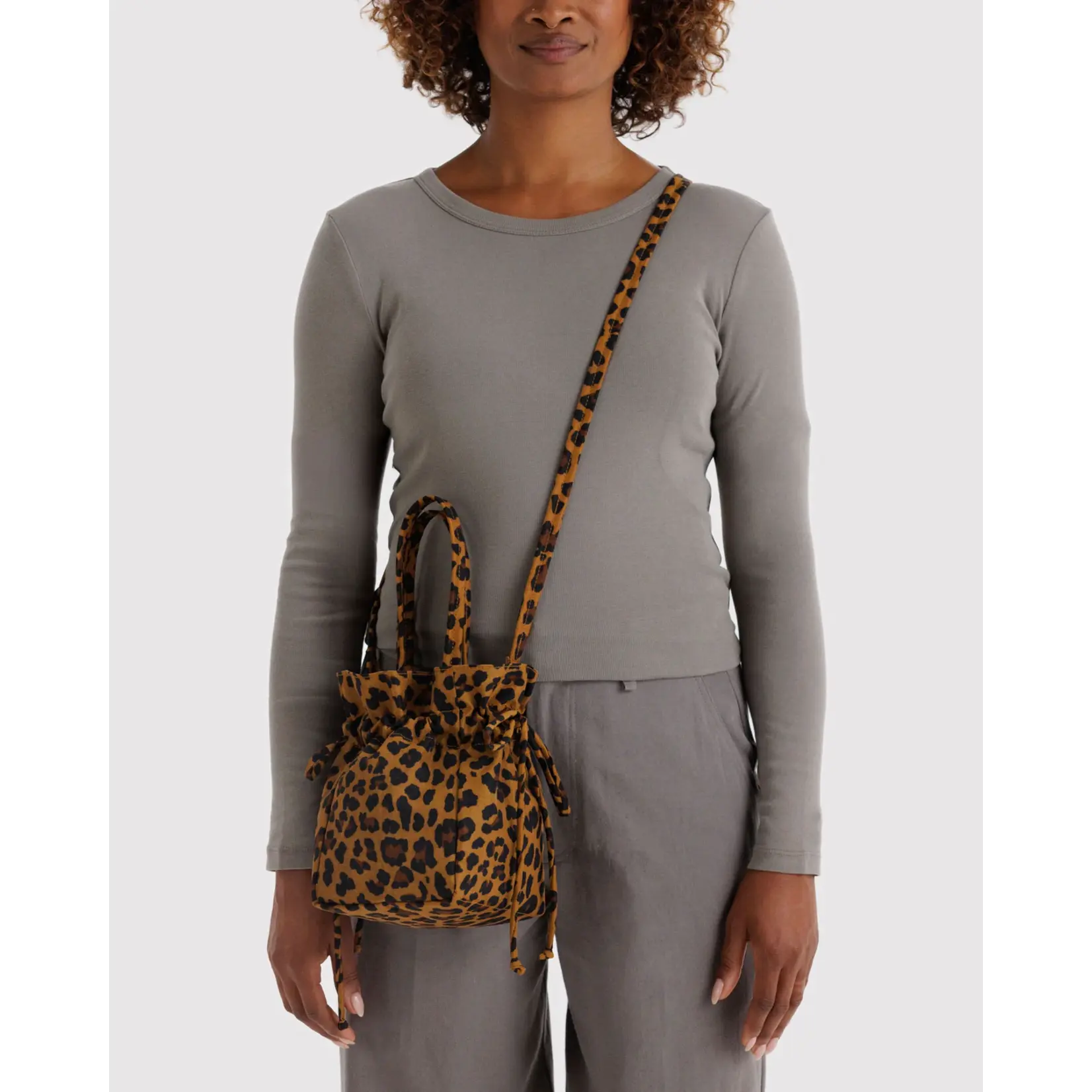 Baggu Nylon Drawstring Bag - Leopard