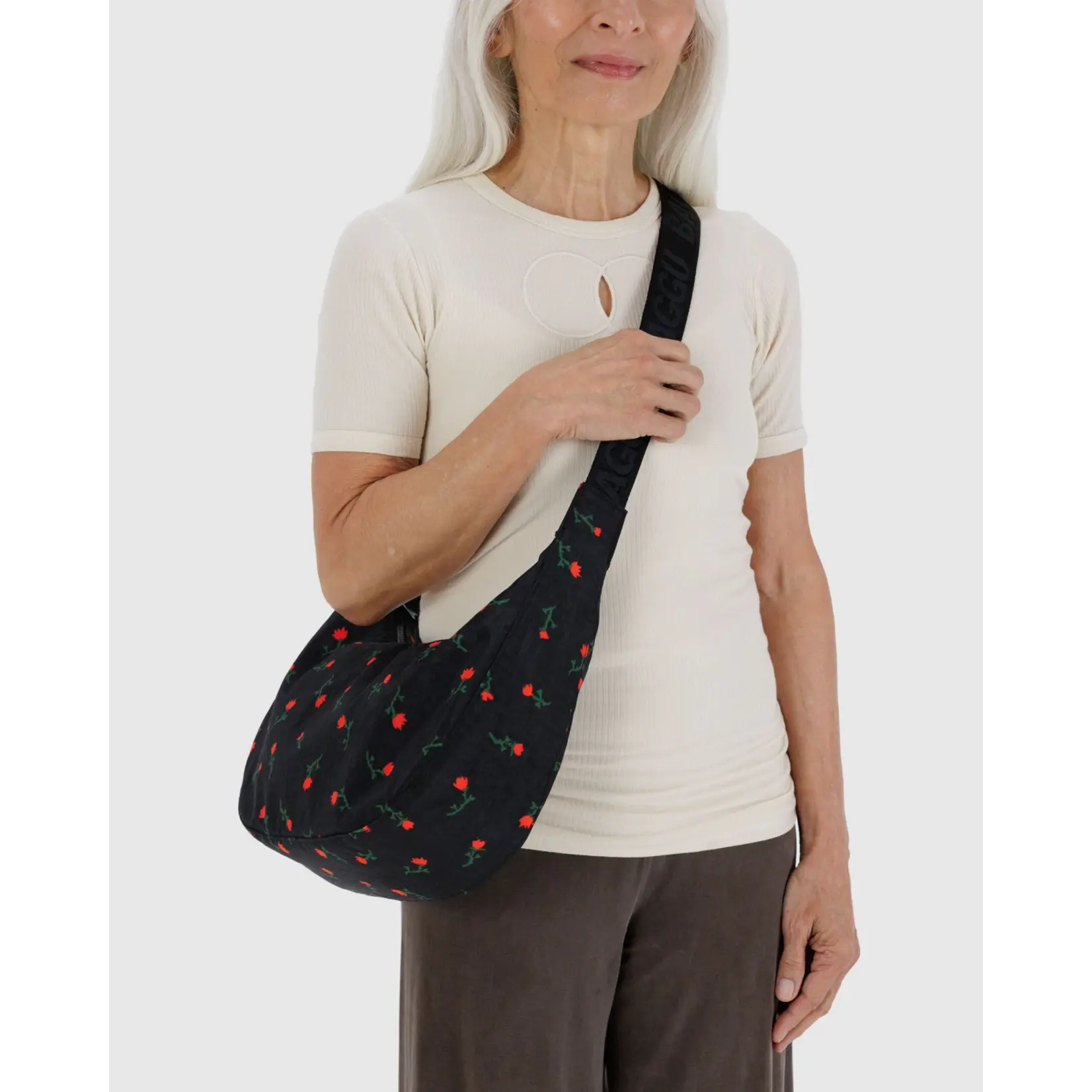 Baggu Medium Nylon Crescent Bag - Painted Wildflower