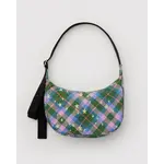 Baggu Medium Nylon Crescent Bag - Green Star Plaid