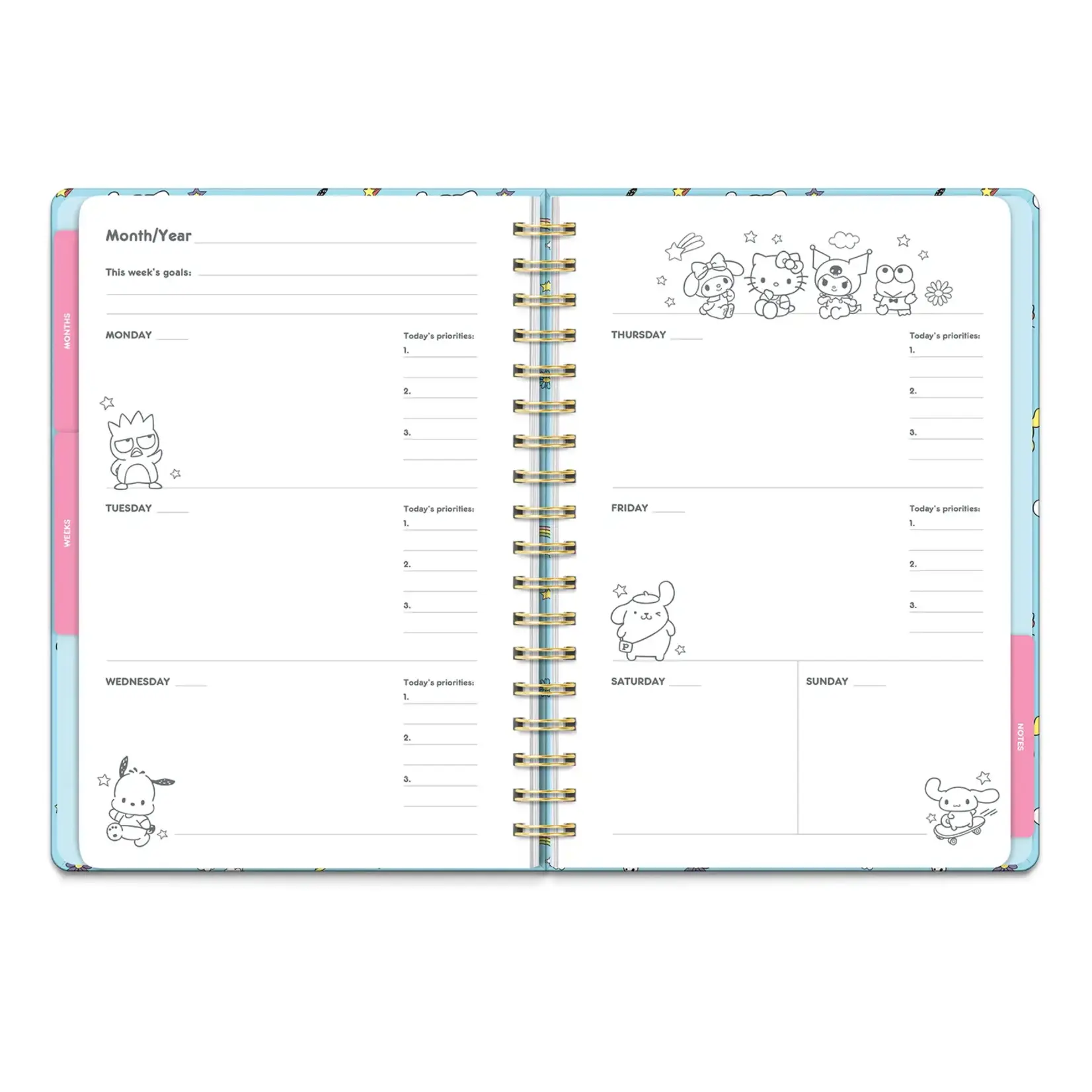 Studio Oh Hello Kitty Undated Tri-Tab Planner