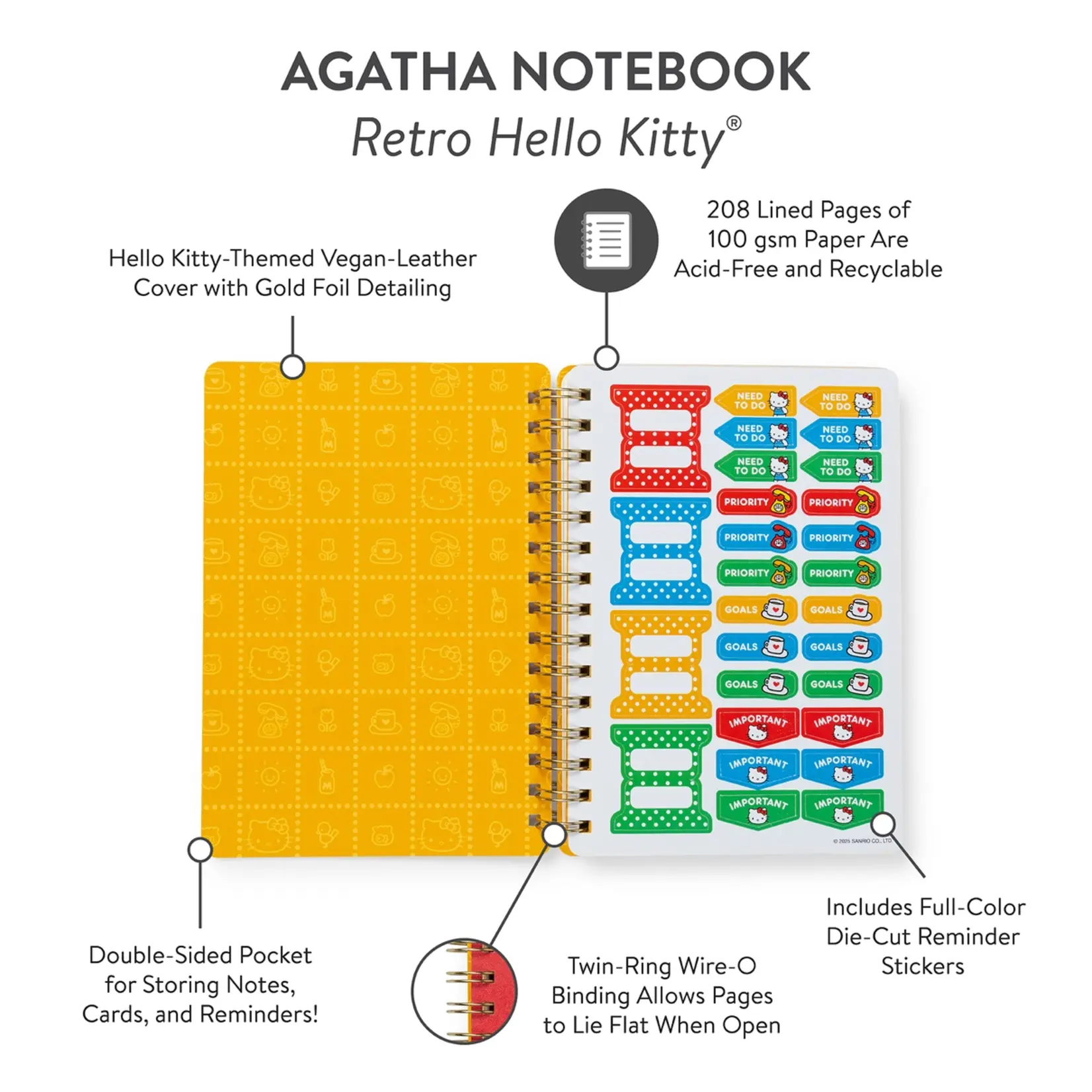 Studio Oh Agatha Notebook-Retro Hello Kitty