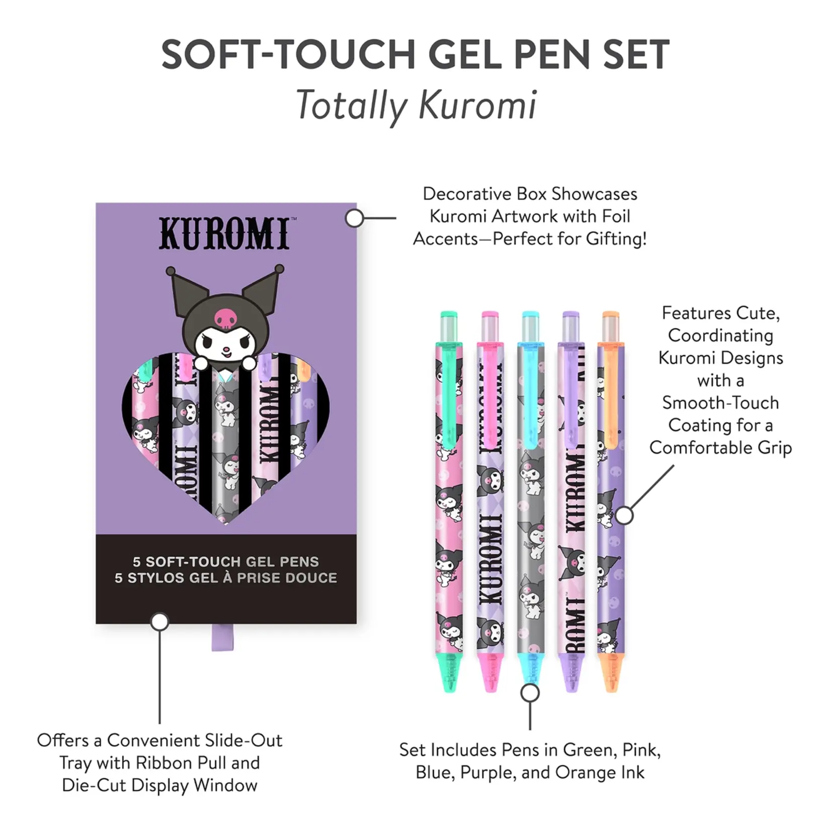 Studio Oh Totally Kuromi Soft-Touch Gel Pen Set