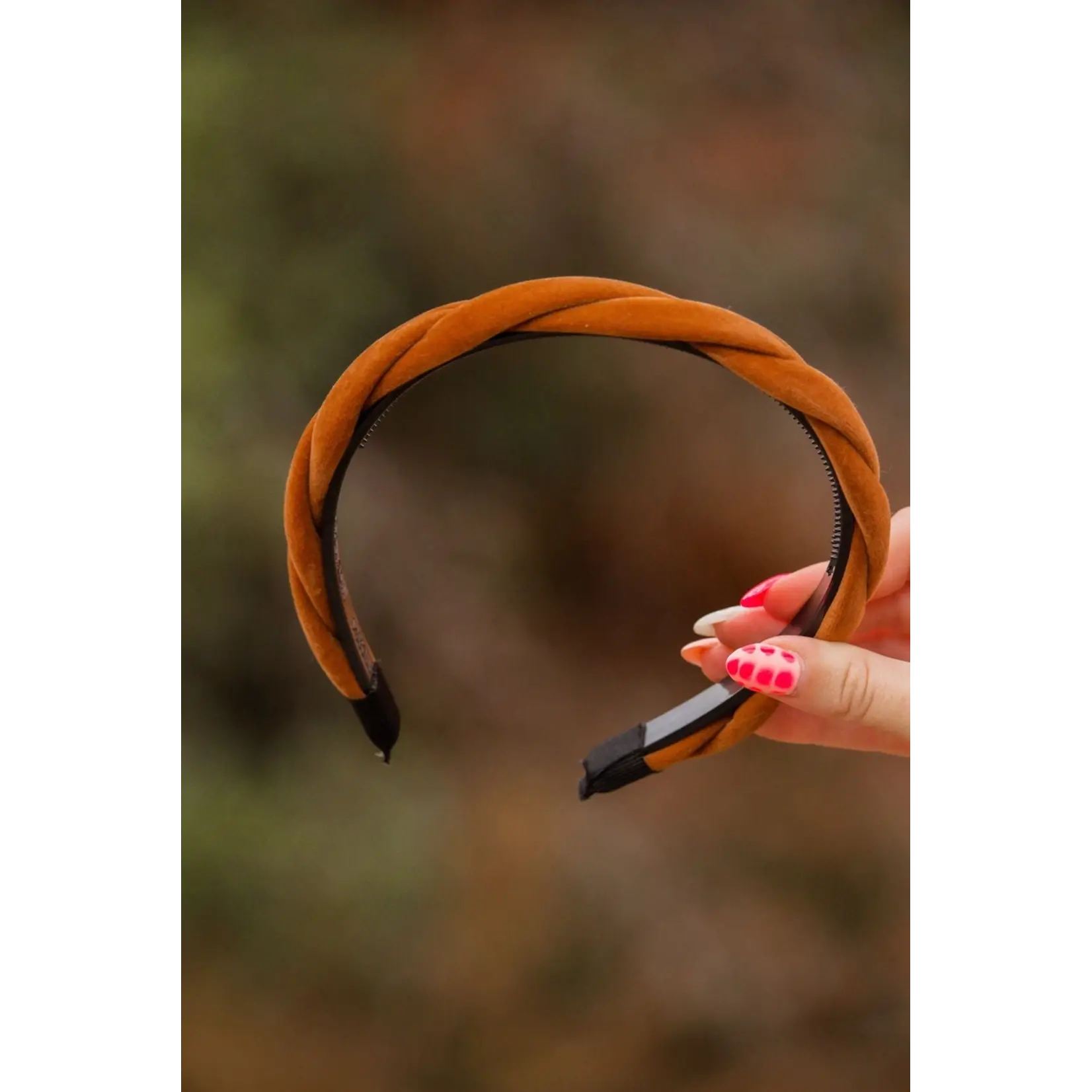 Shop Andi Brown Velvet Braided Headband