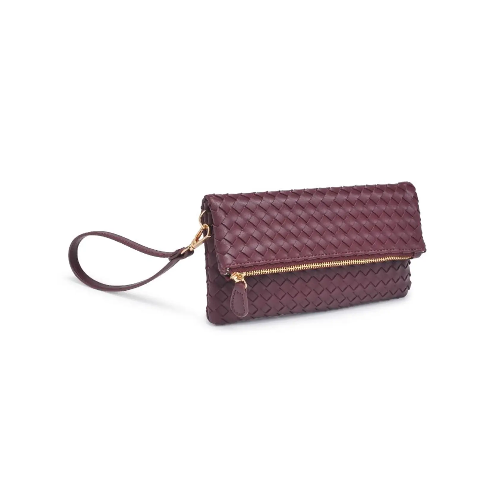 Urban Expressions Aria Woven Wristlet Clutch  Merlot