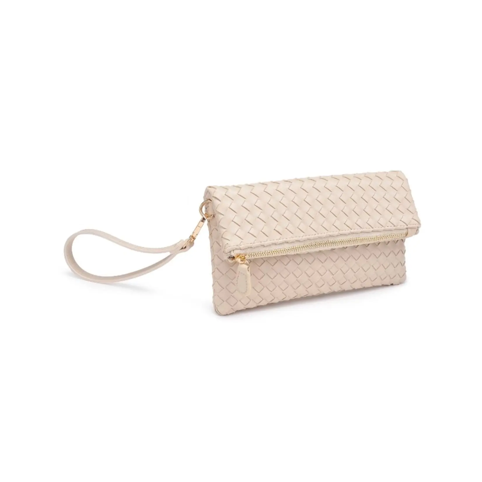 Urban Expressions Aria Woven Wristlet Clutch  Oatmilk