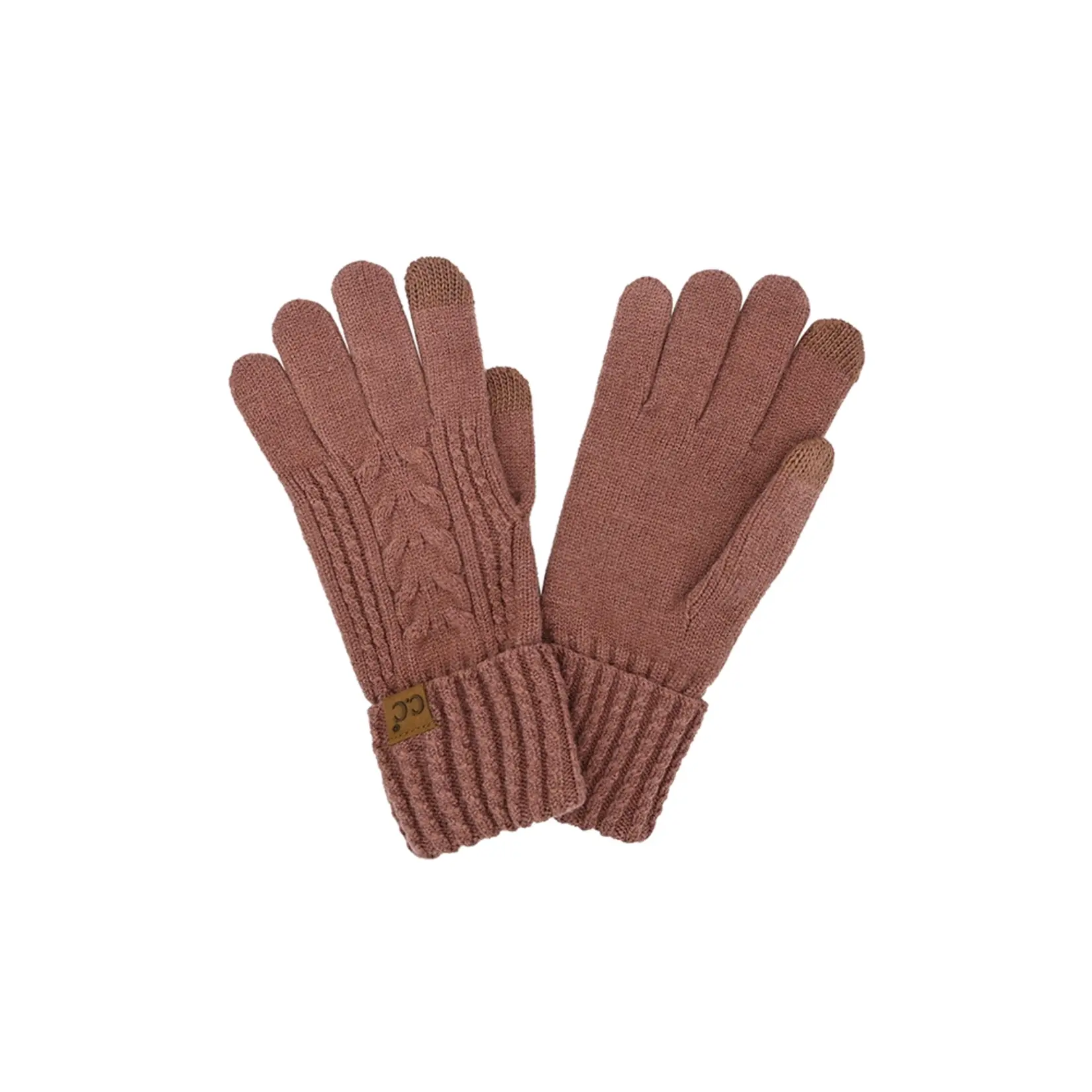 Hana C.C Cable Knit Winter Gloves CocoBerry