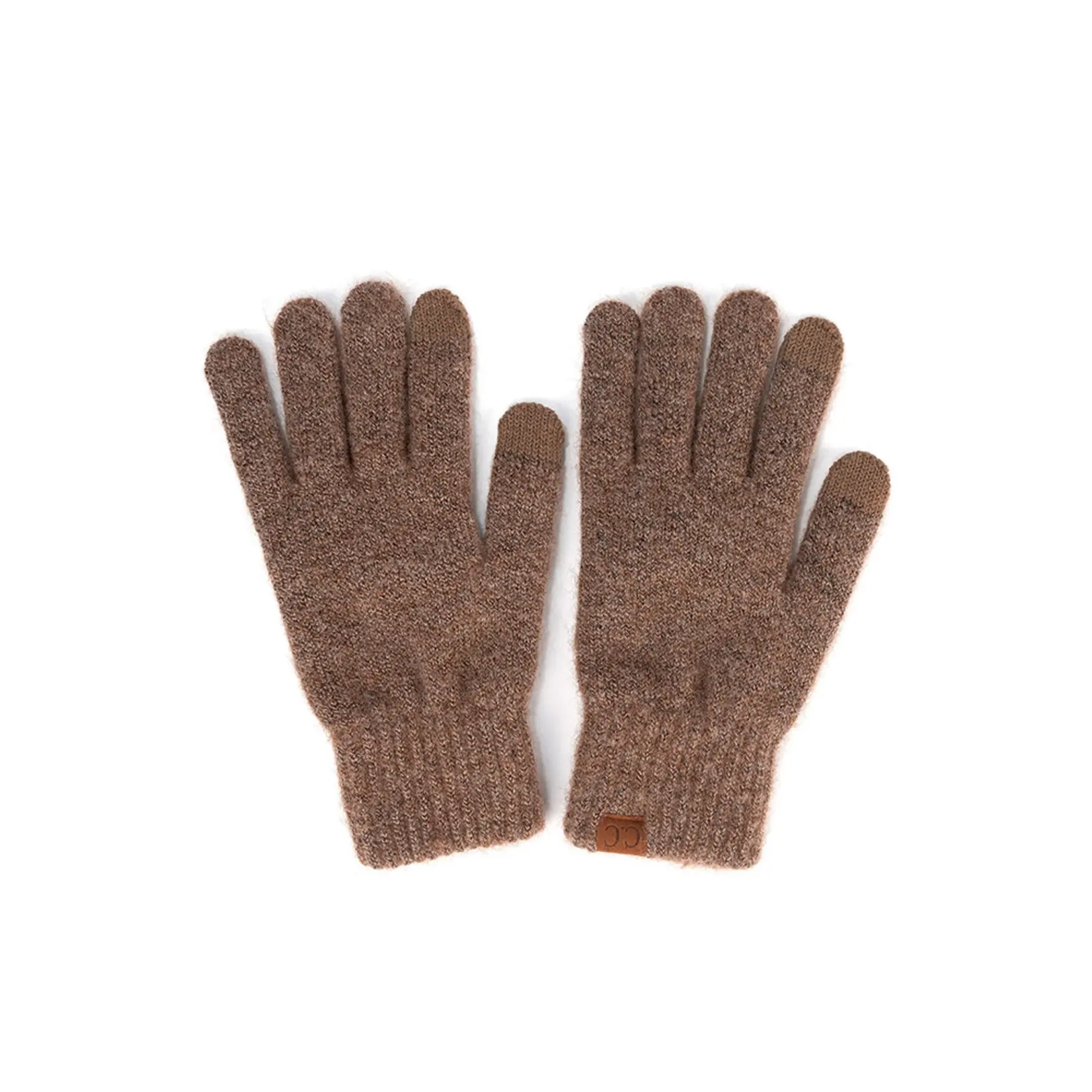 Hana C.C Heather Knit Plain Gloves Cacao