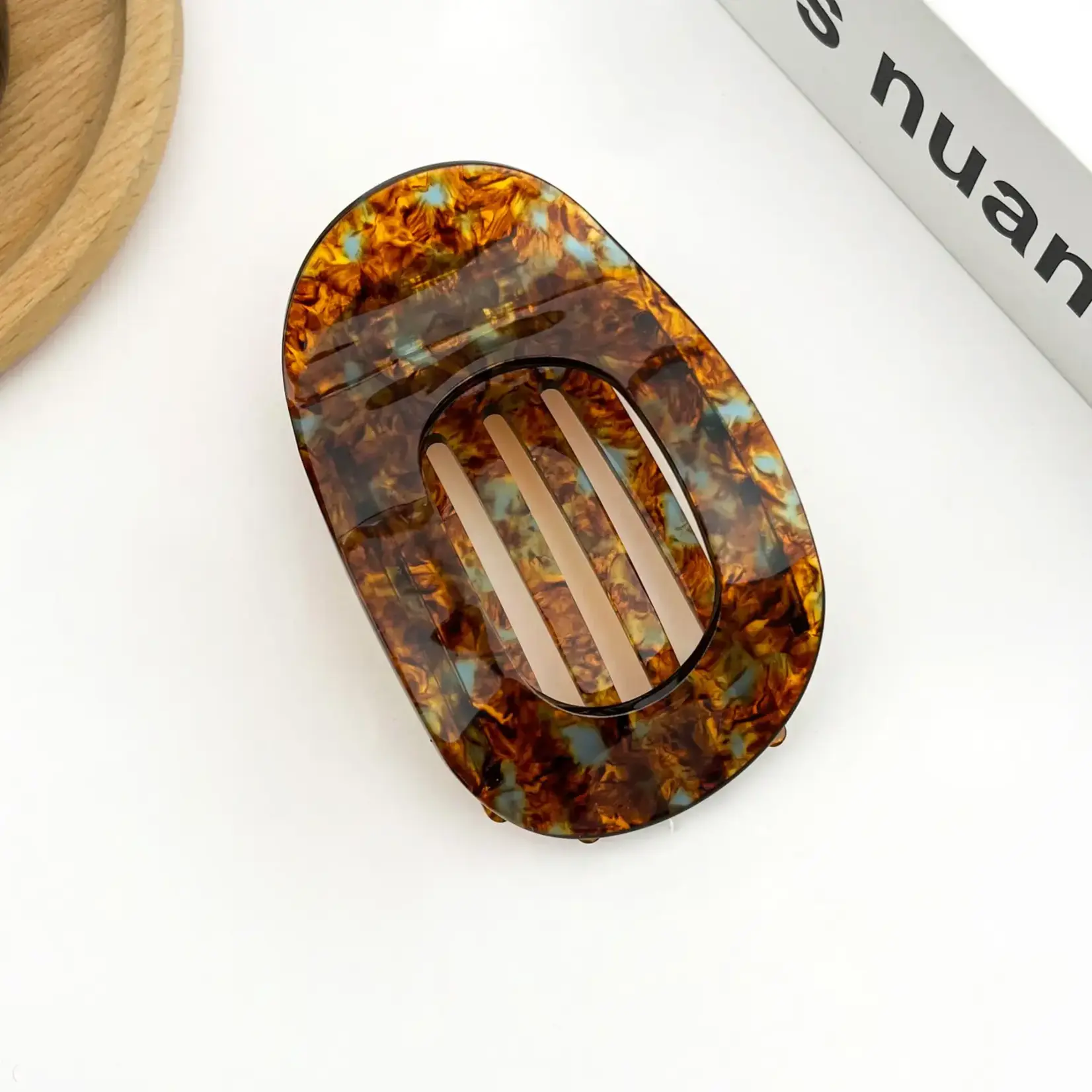 The Diva Soap Flat Hair Clip- Blue Coffee