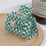 The Diva Soap Square Checker Claw Clip  Green