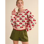 &Merci Fuzzy Cherry Sweater