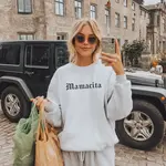 Lola Magnolia Mamacita Crewneck- Gray