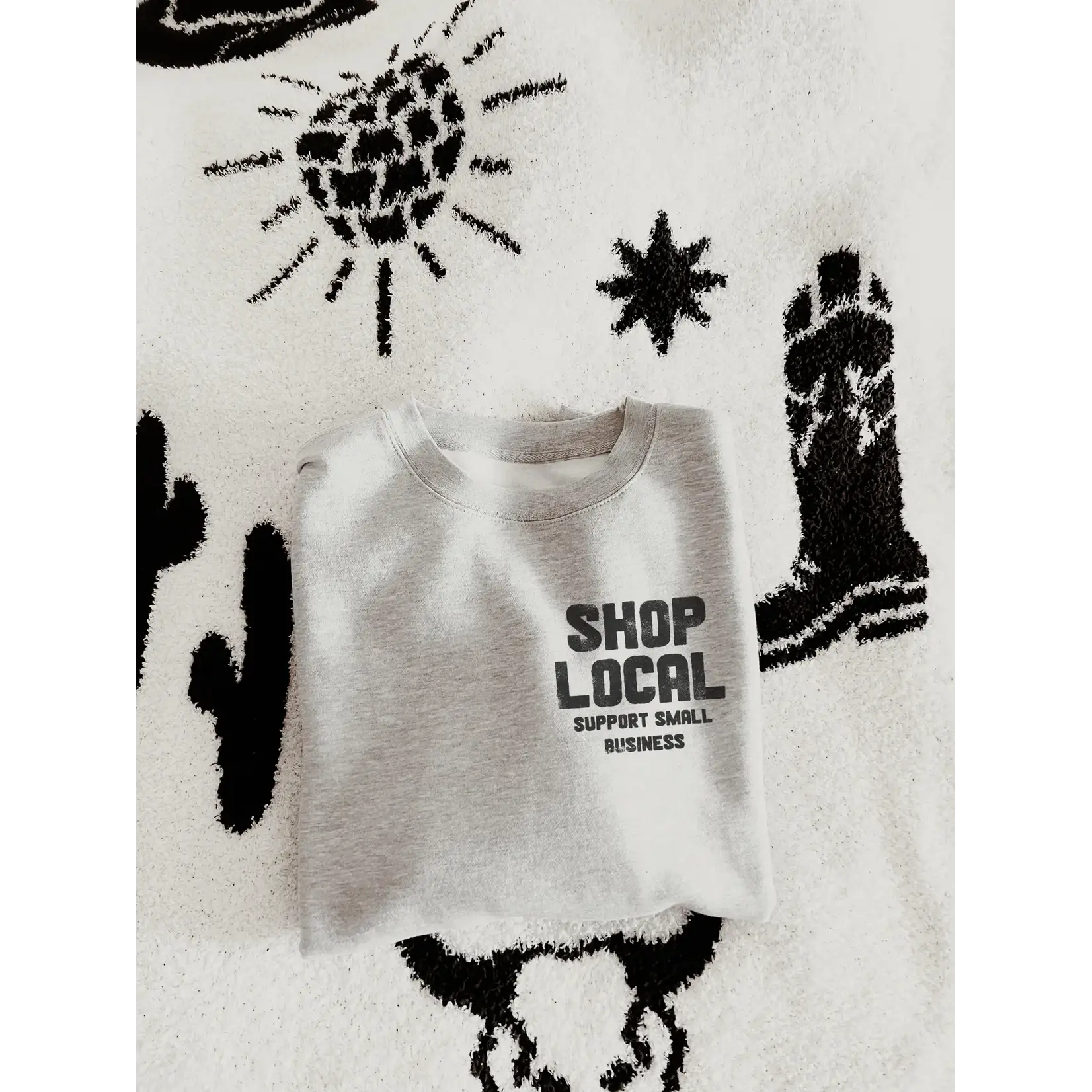 Lola Magnolia Shop Local Crewneck-White