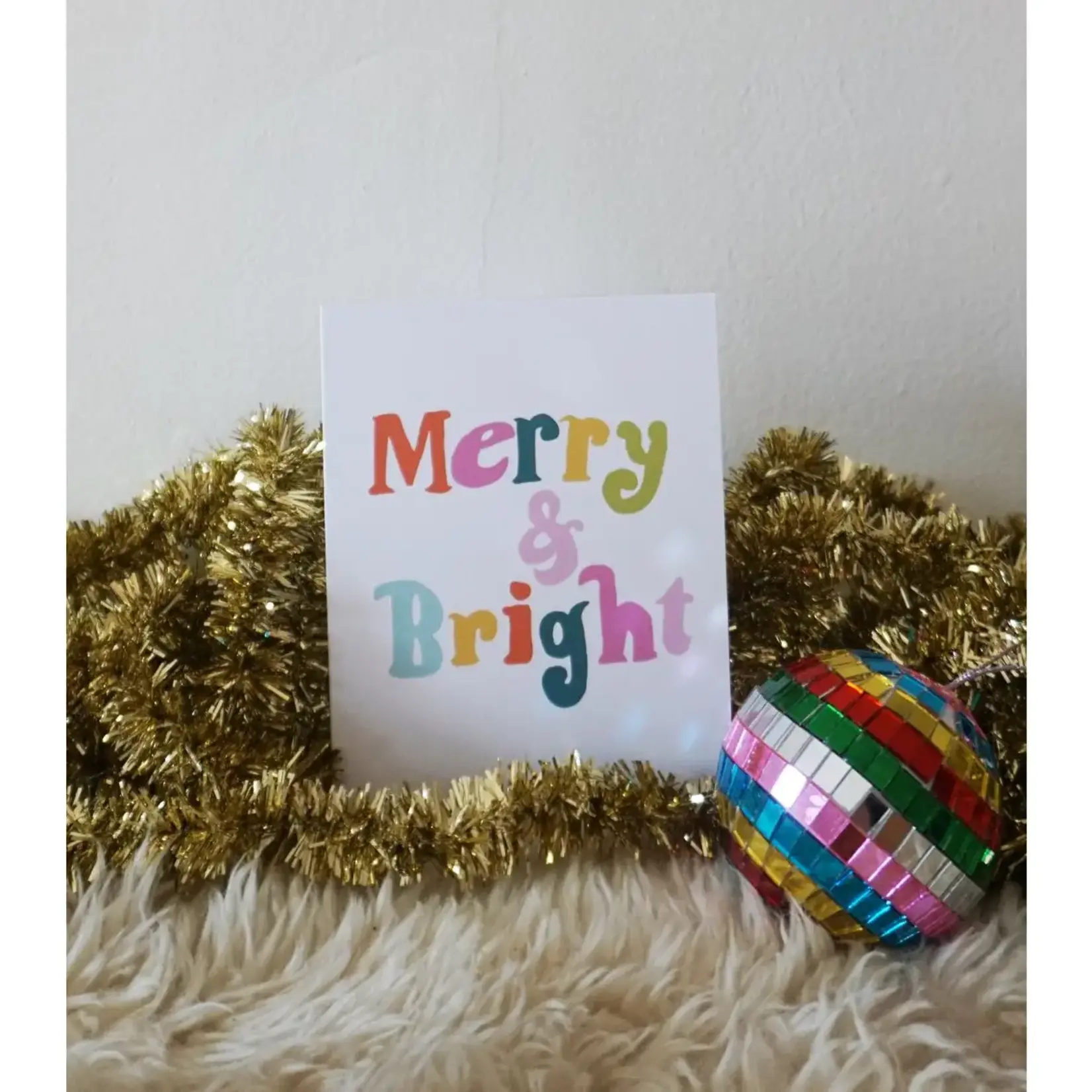 Ash + Chess Merry and Bright Text Card