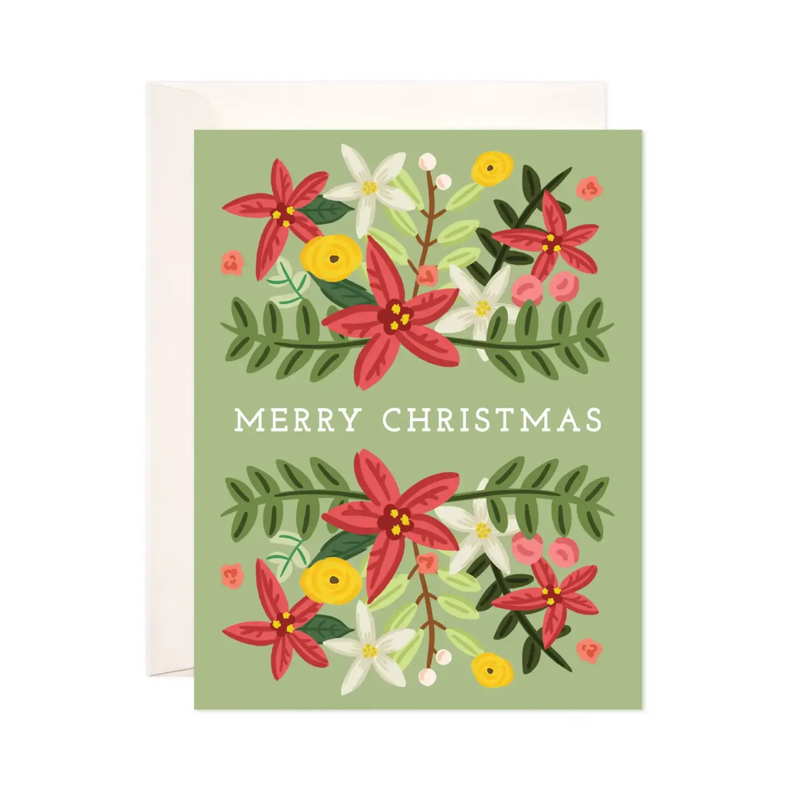 Bloomwolf Studio Floral Christmas Card