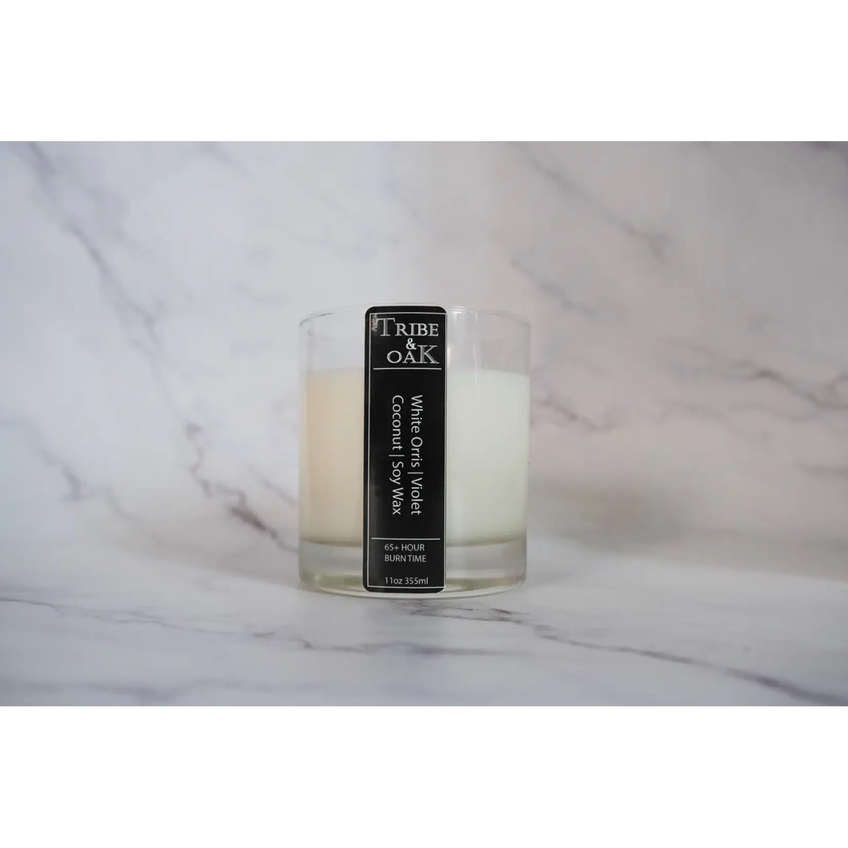 Tribe and Oak White Orris and Violet Candle