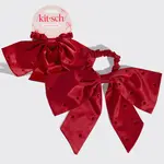 Kitsch Holiday Satin & Rhinestone Bow Scrunchie
