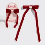 Kitsch Holiday Velvet & Gemstone Bow Hair Clip