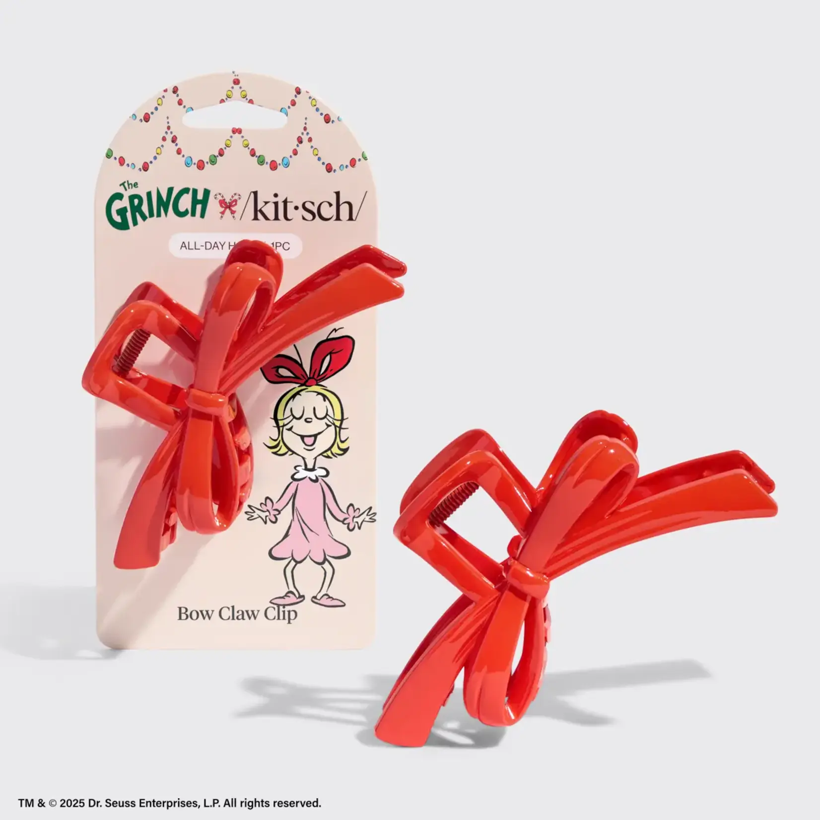 Kitsch The Grinch Red Bow Claw Clip