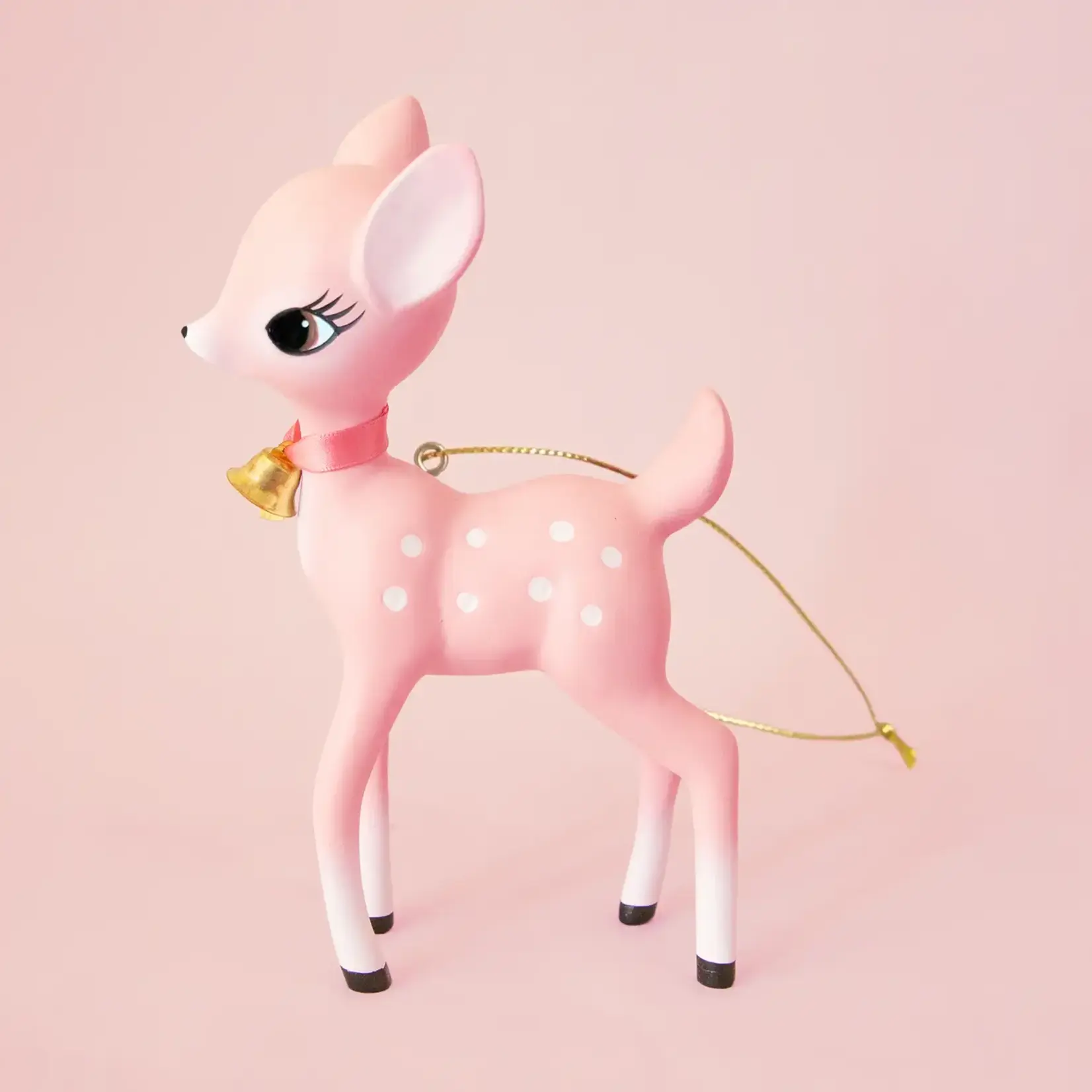 Sunshine Studios Holiday Retro Deer Ornament-Pink