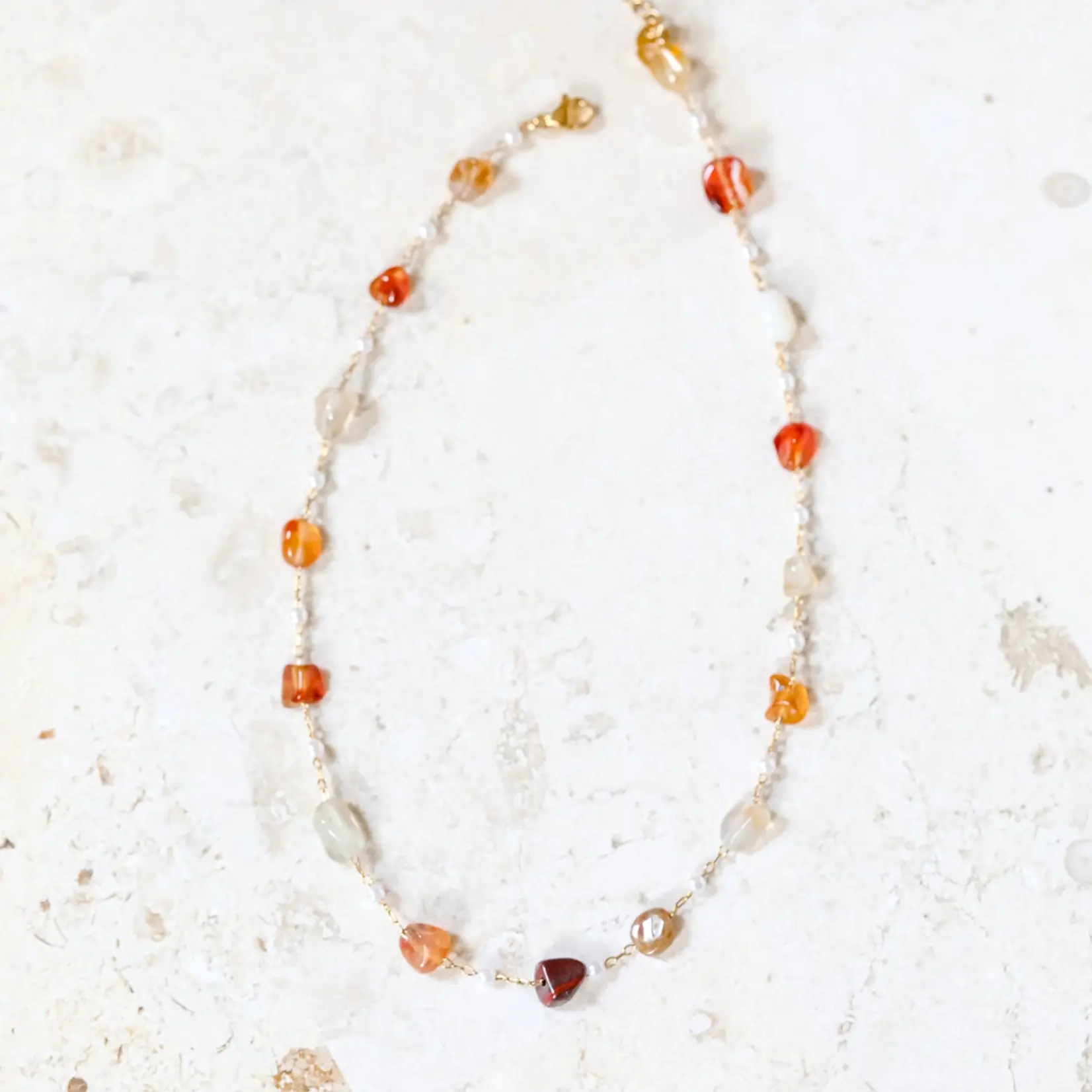 The Gilded Witch Autumn Agate Stone Necklace