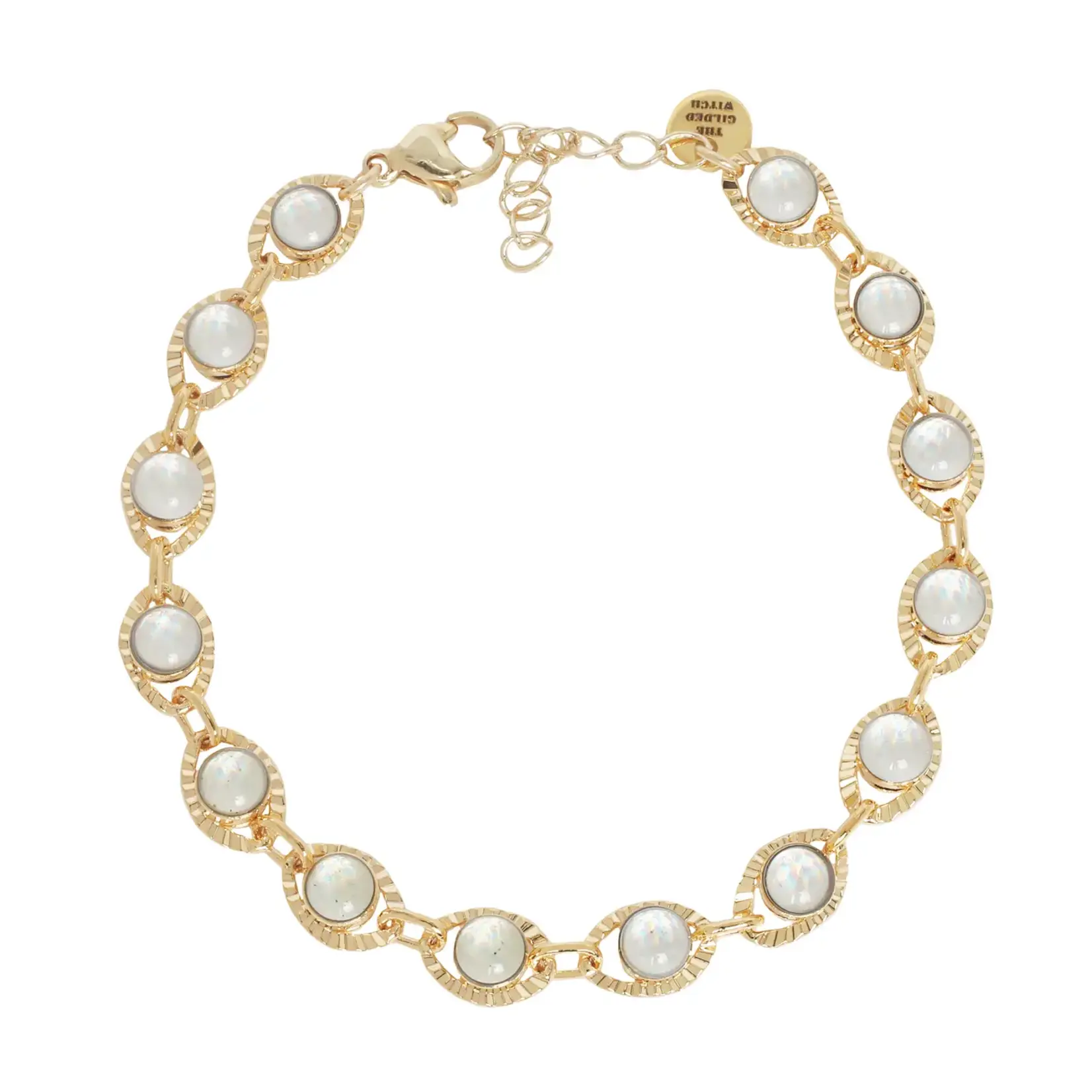 The Gilded Witch Glass Opal Chain Bracelet - Gold