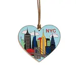 THE FOUND NYC Skyline Heart Enamel Ornament