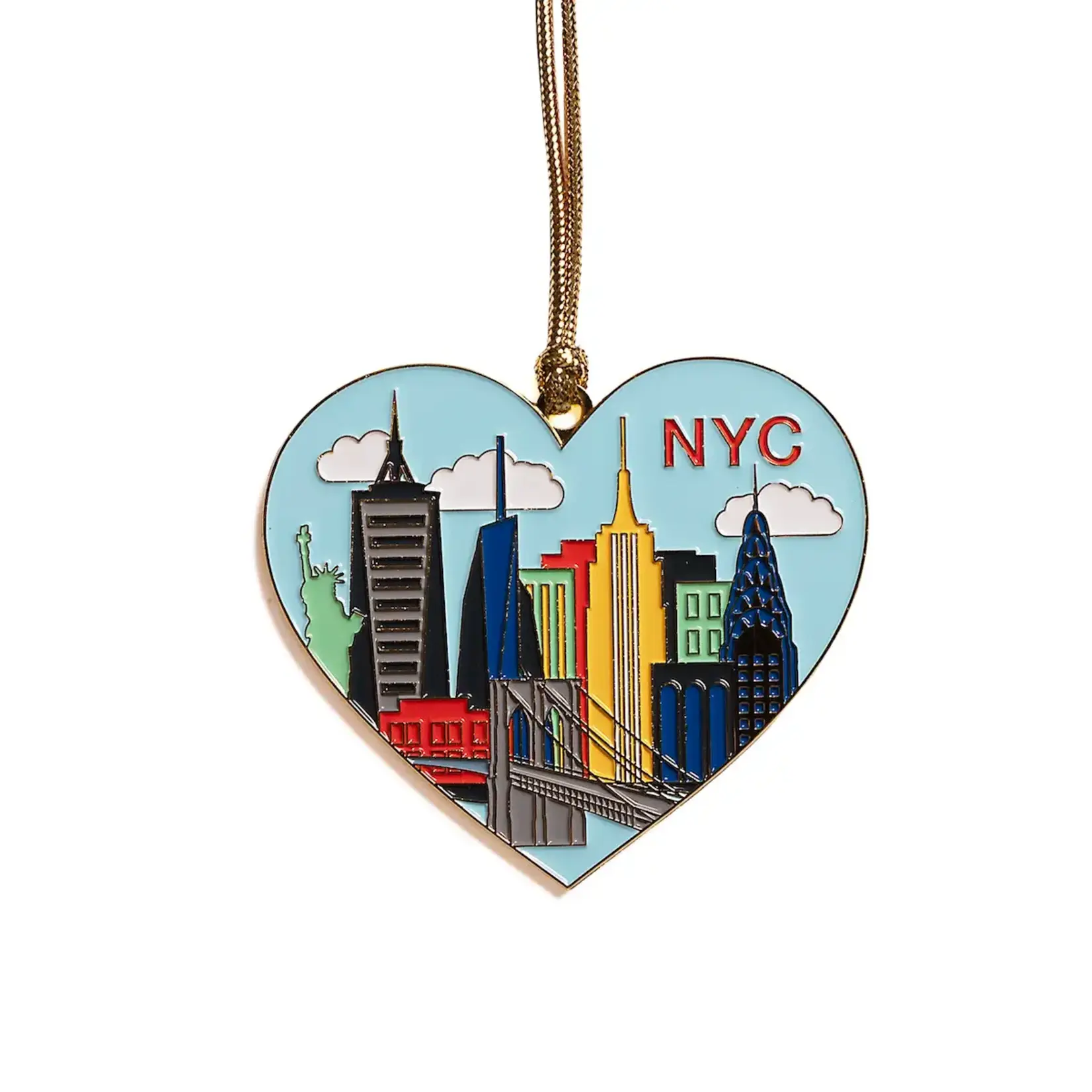 THE FOUND NYC Skyline Heart Enamel Ornament
