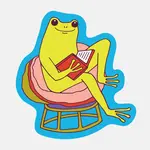 The Good Twin Bookish Frog Sticker