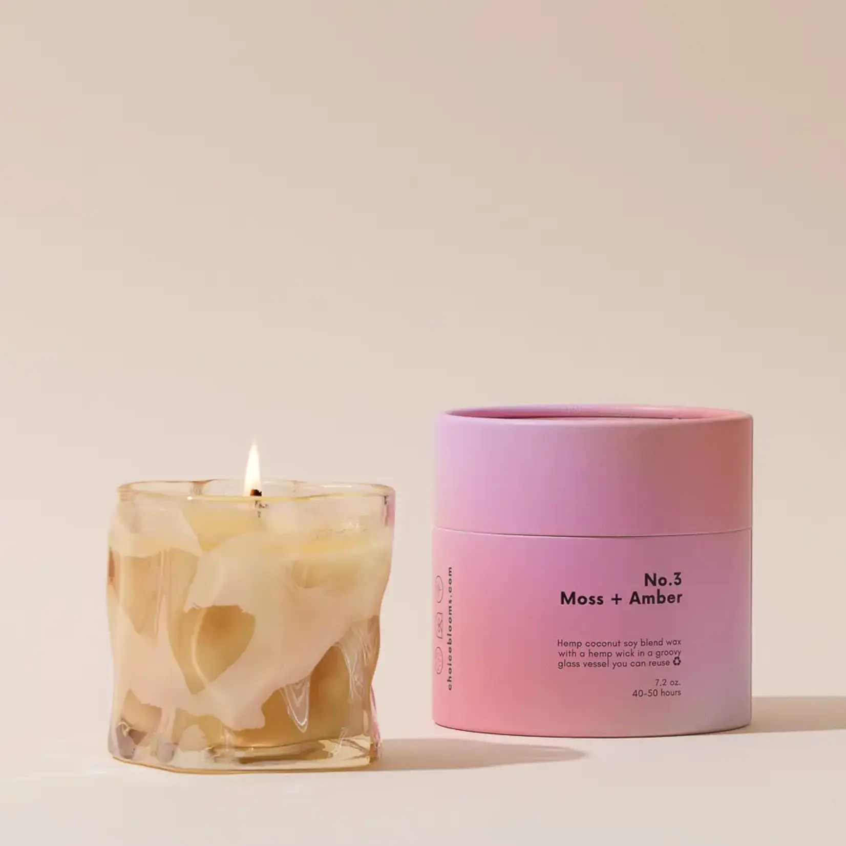 Choice Blooms No. 3 Moss + Amber Candle