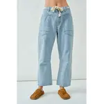 Aaron & Amber BARREL DENIM PANTS WITH EYELET WAIST