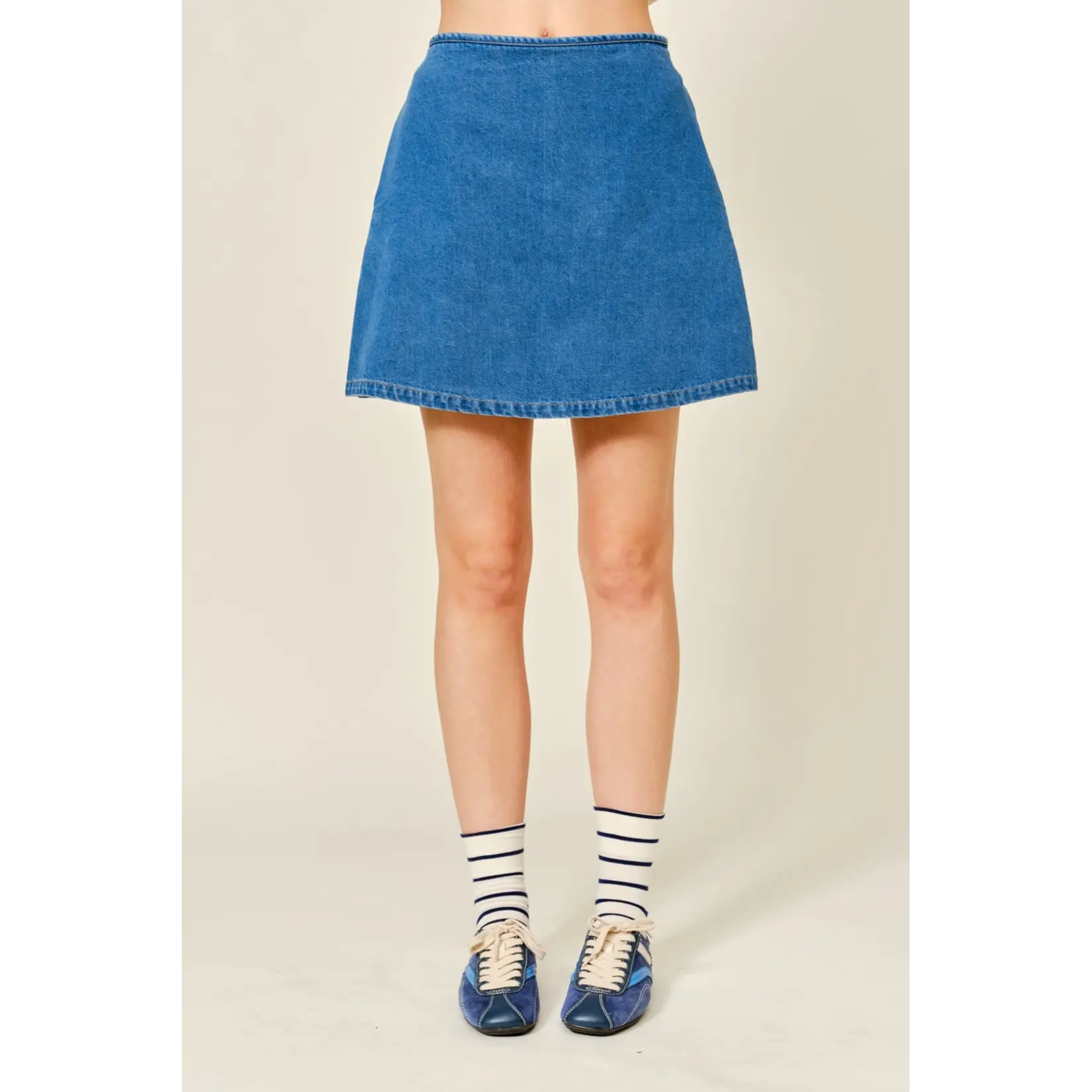 Aaron & Amber DENIM WRAP MINI SKORT