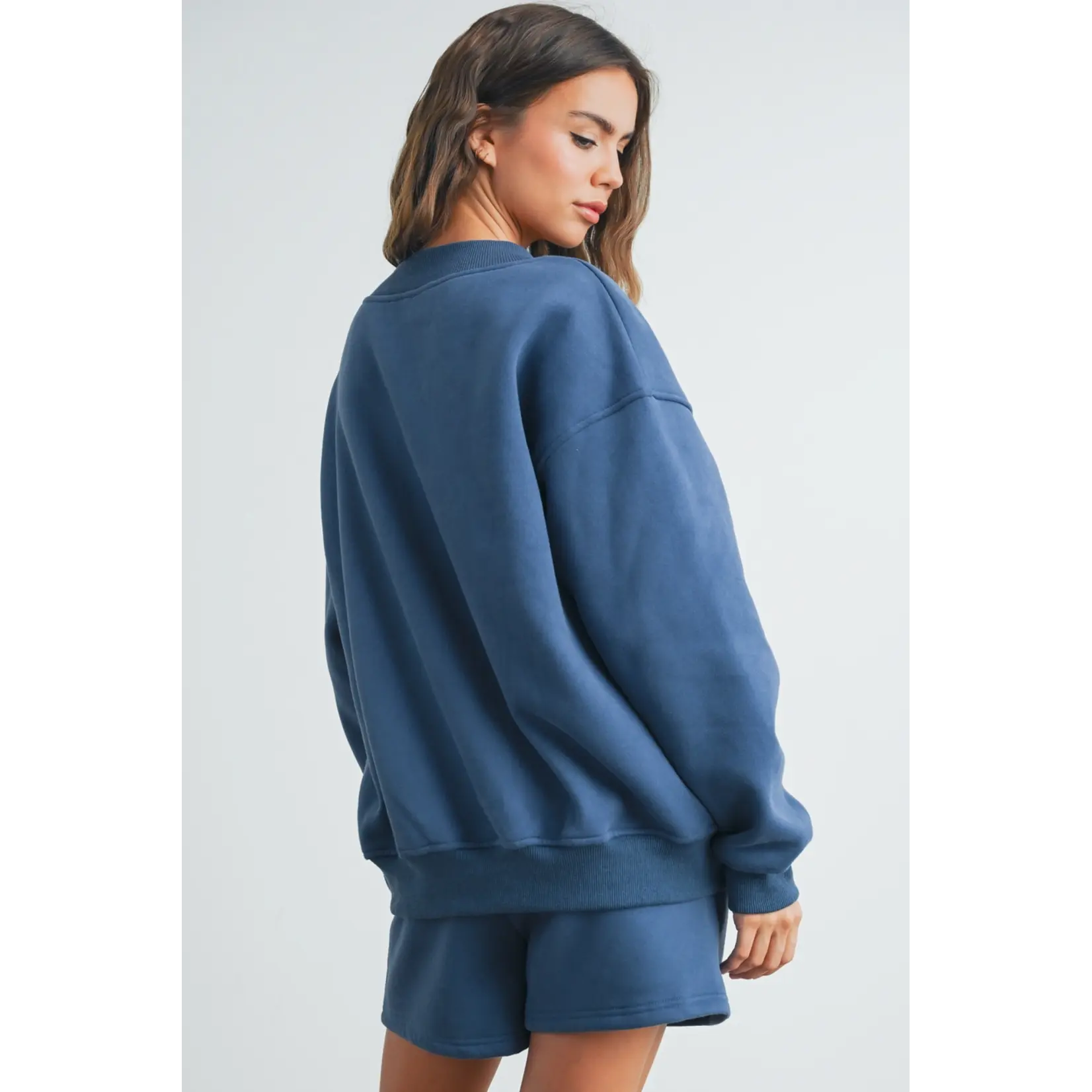Buttermelon New York V-Neck Sweatshirt-Navy