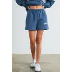 Buttermelon New York Embroidered Sweat Shorts-Navy