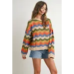 Buttermelon Color Block Sweater-Taupe
