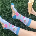 Woven Pear Crew Socks, Vintage Ice Cream