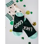 Woven Pear Crew Socks, Good Luck!