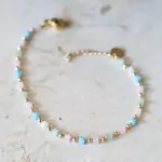 The Gilded Witch Pastel Gemstone Bracelet: Quartz and Peridot