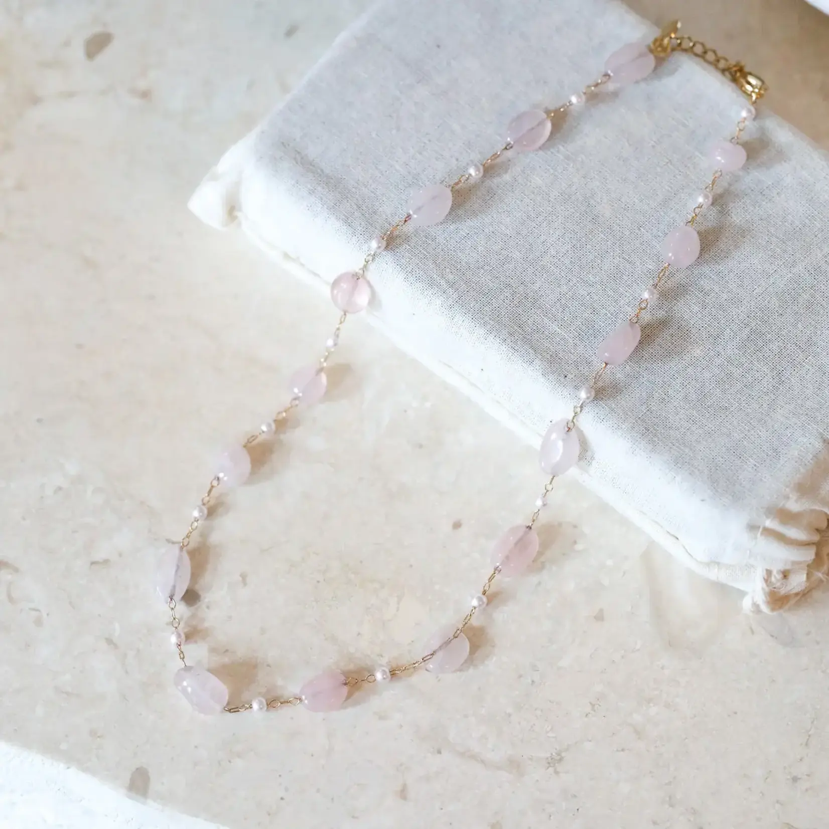 The Gilded Witch Rose Quartz Stone Necklace